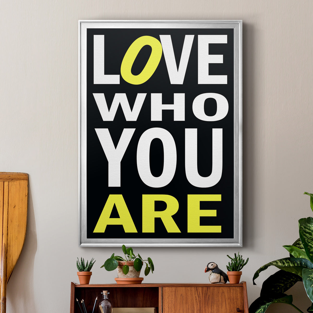 Love Who You Are - Modern Framed Canvas Print
