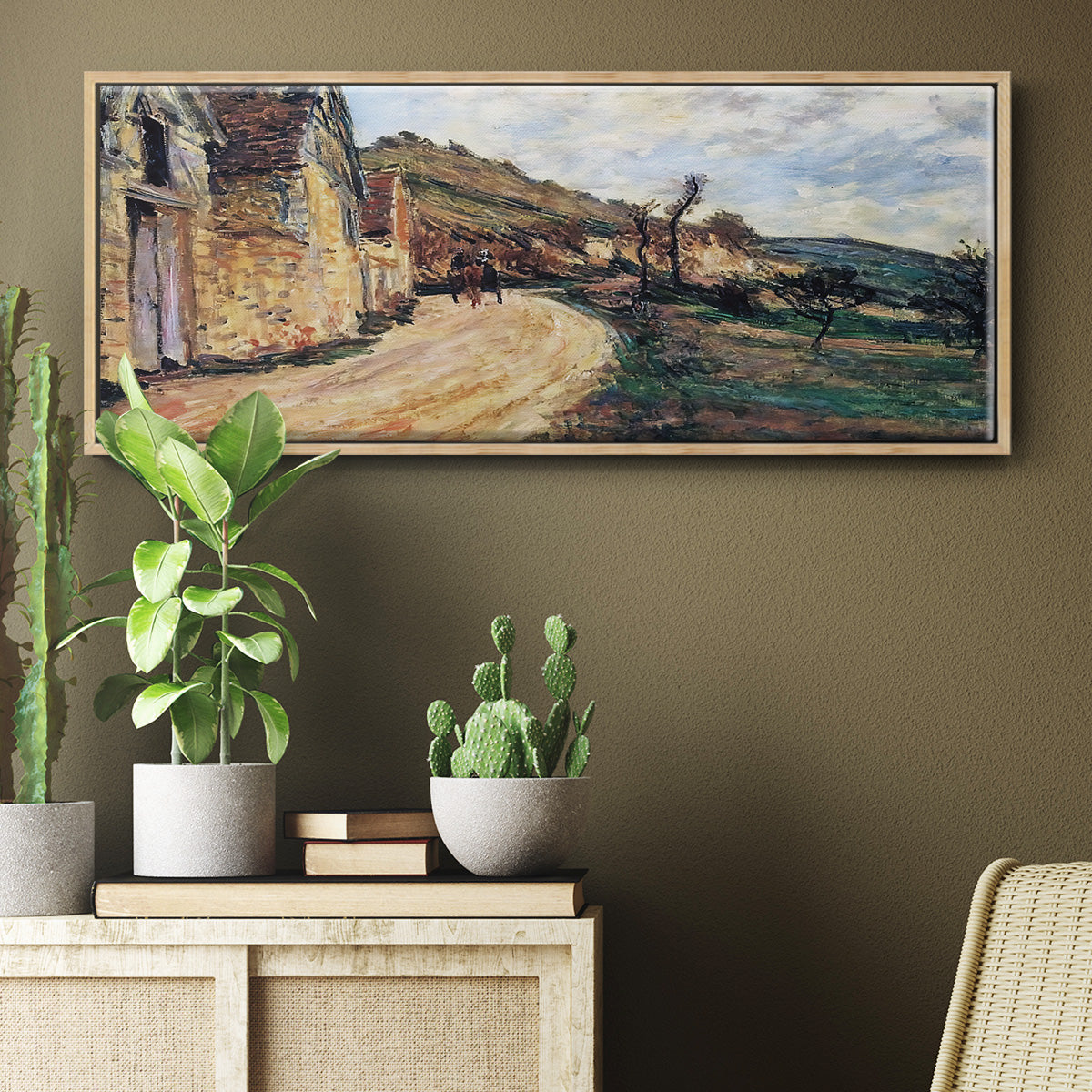 The Road in Giverny, 1885 - Floater Framed Canvas Print