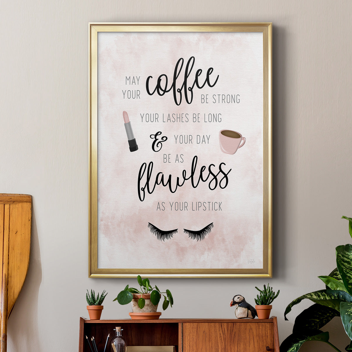 May Your Coffee Be Strong - Modern Framed Canvas Print