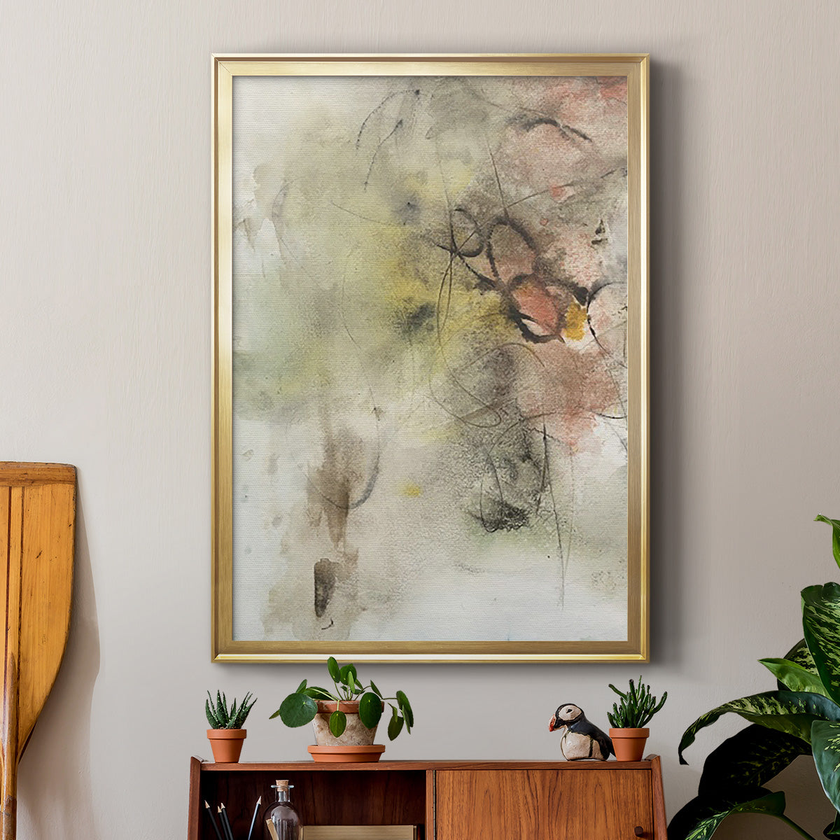 Soft Inspiration III - Modern Framed Canvas Print