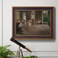 Early impressionist ballet rehearsal painting by Edgar Degas in an ornate bronzed mahogany wood frame displayed in a light-toned interior setting.