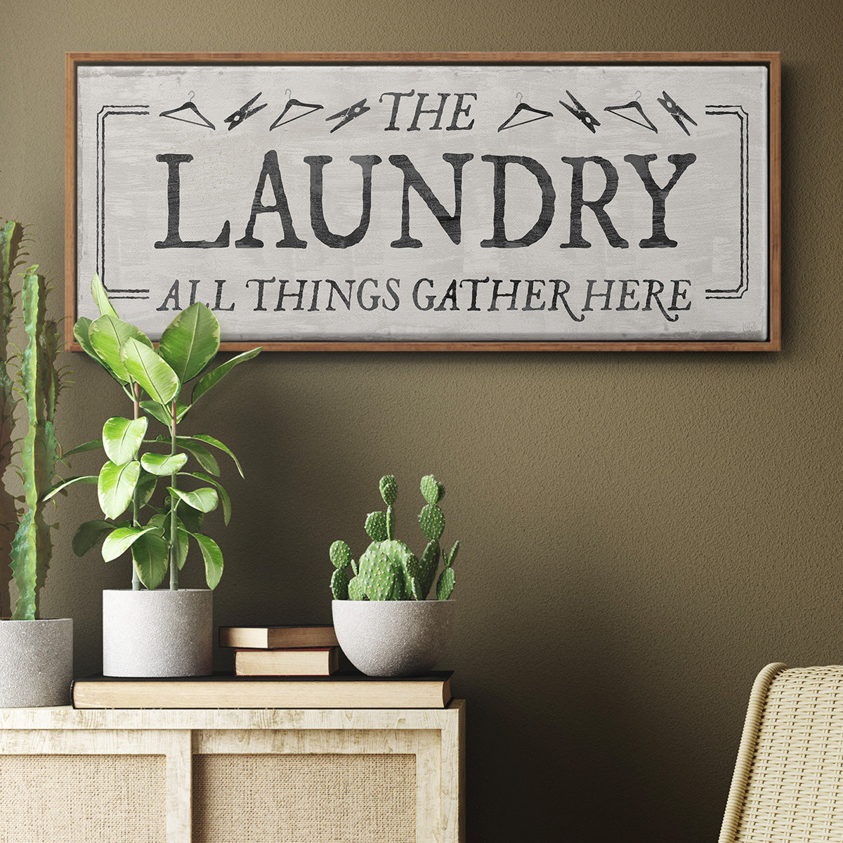 Laundry Gathers - Floater Framed Canvas Print