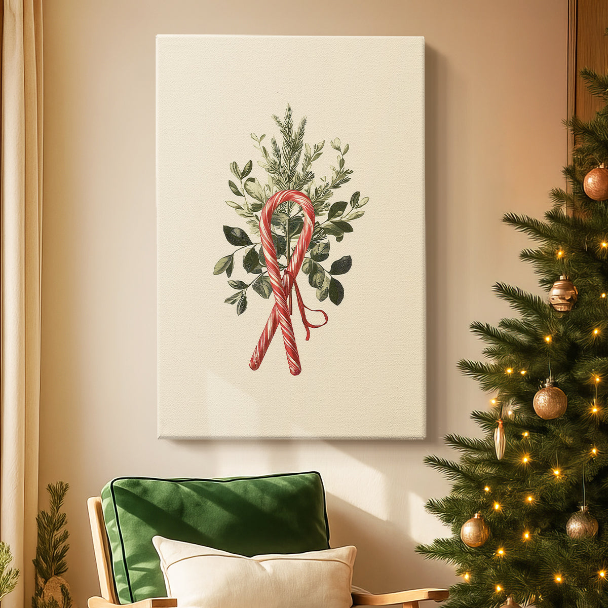 Midnight of Tinsel-Gold Star - Canvas Art Print