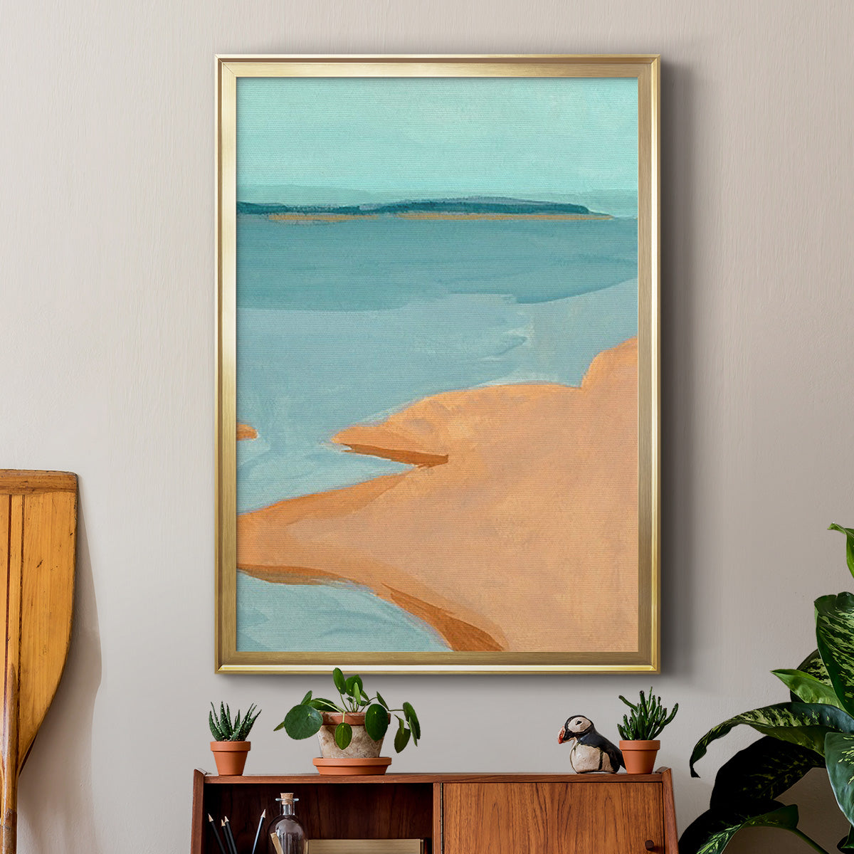 Out on the Sandbar III - Modern Framed Canvas Print