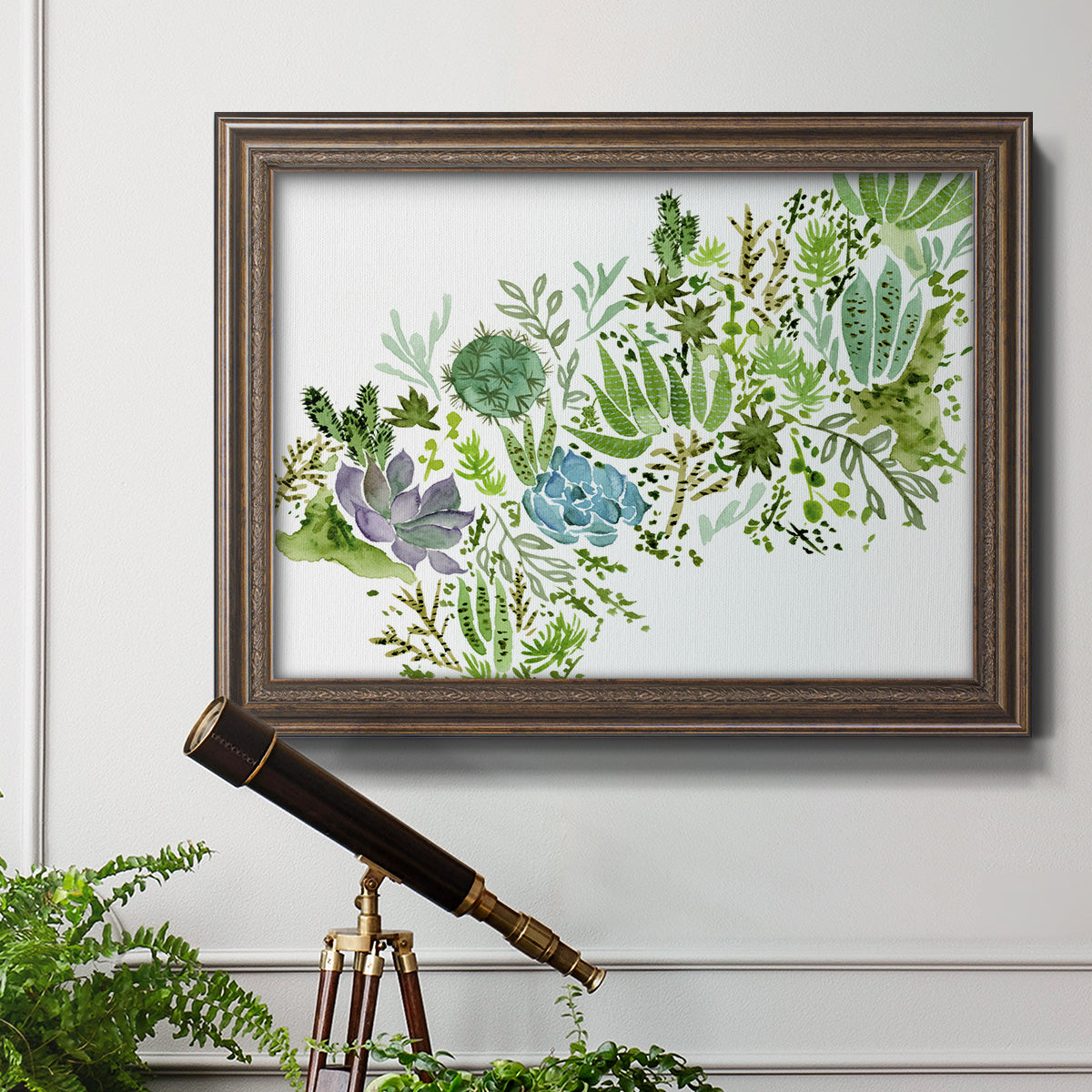 Succulent Field I Premium Framed Canvas- Ready to Hang