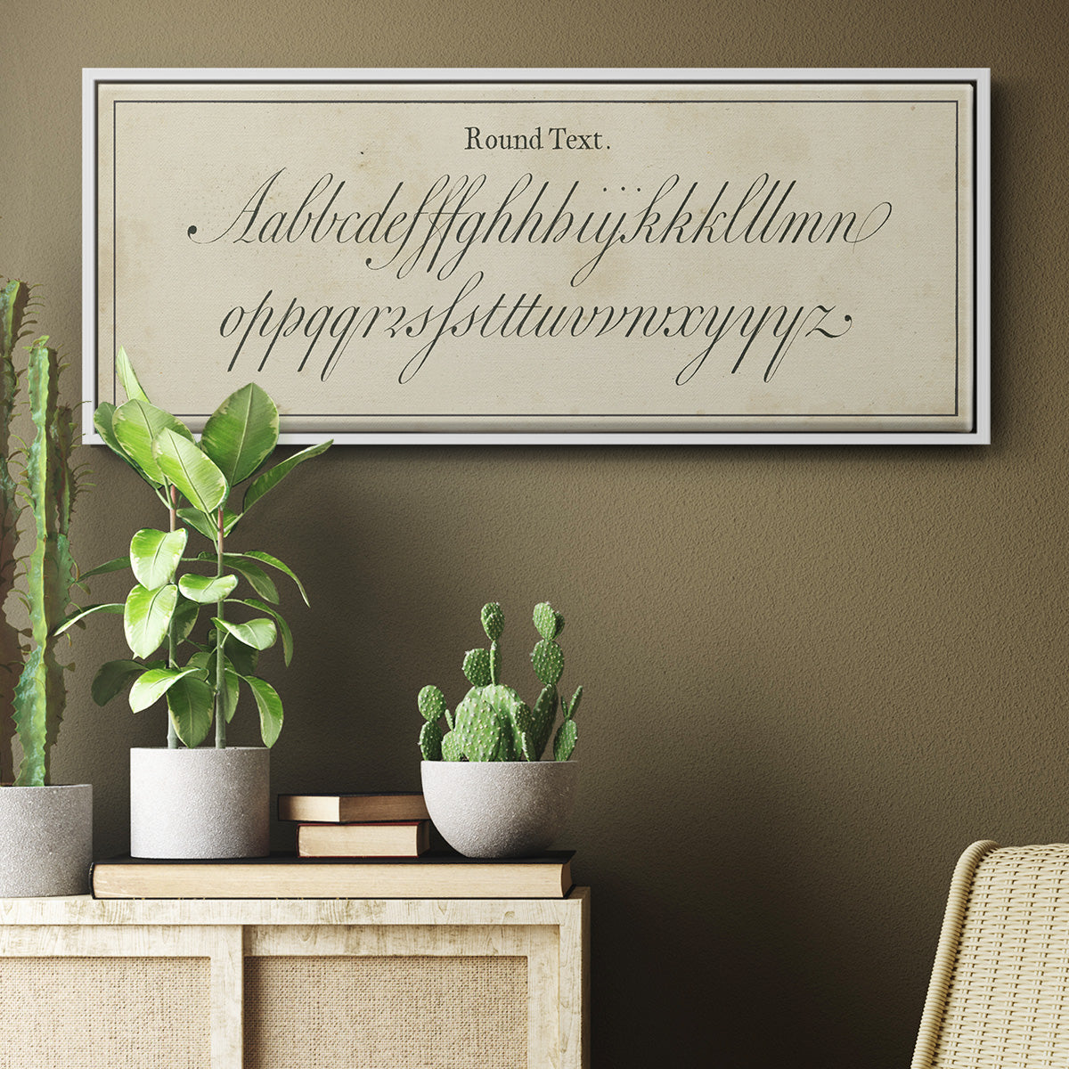 Manuscript Sampler II - Floater Framed Canvas Print