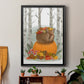 Fox Curled on Pumpkin - Modern Framed Canvas Print