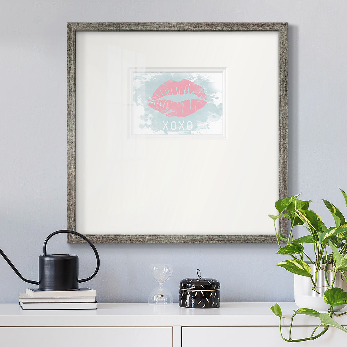 XOXO in Color Premium Framed Print Double Matboard