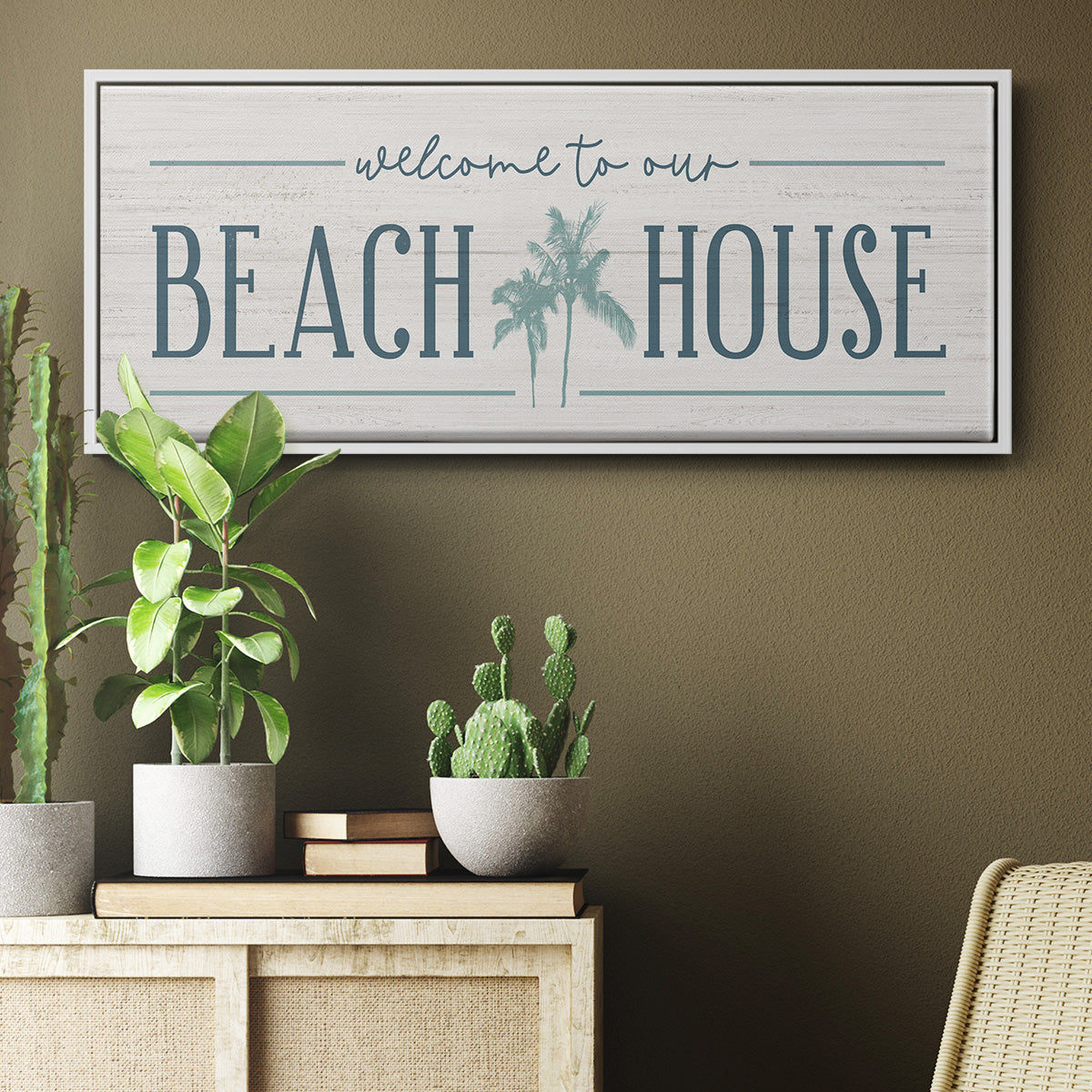 Our Beach House - Floater Framed Canvas Print