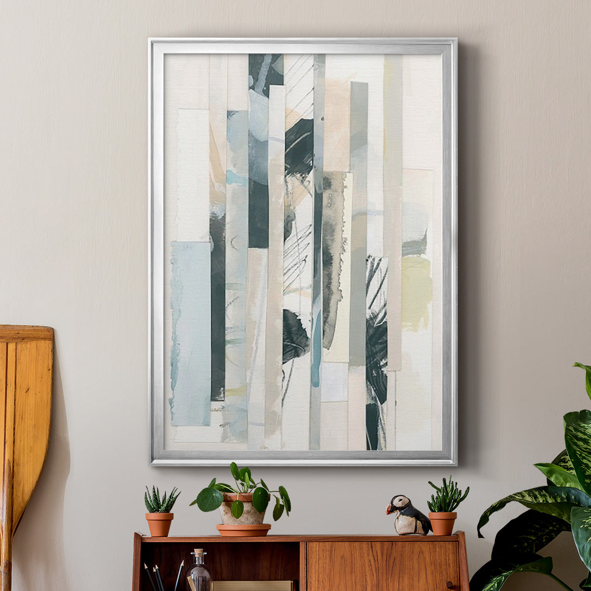 Paper Strata II - Modern Framed Canvas Print