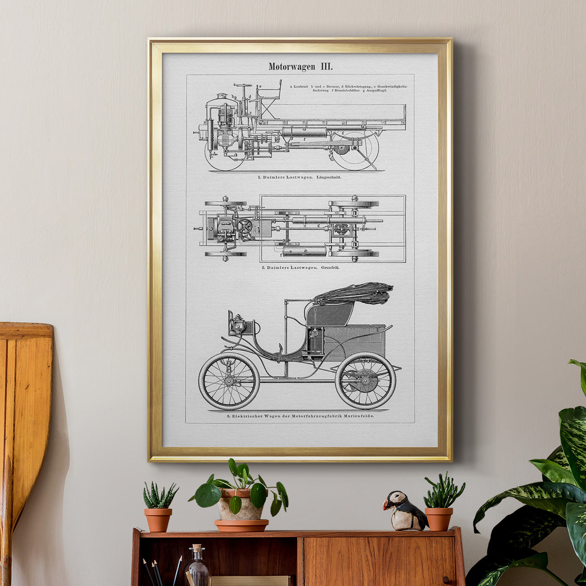 Industrial Motorcar - Modern Framed Canvas Print