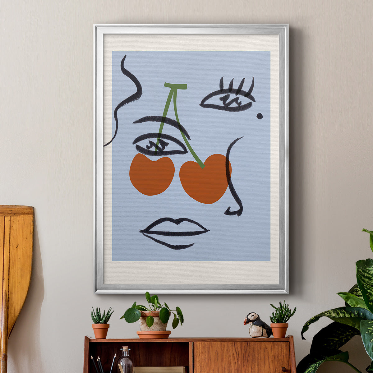 Cherry Baby I - Modern Framed Canvas Print