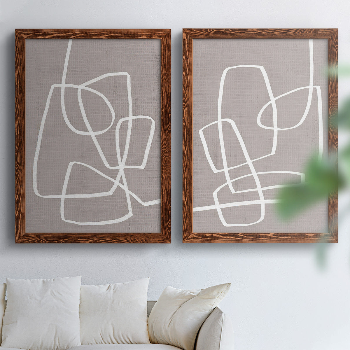 Linen Roundabout I - Premium Framed Canvas 2 Piece Set - Ready to Hang