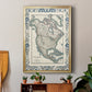 Bordered Map of North America - Modern Framed Canvas Print