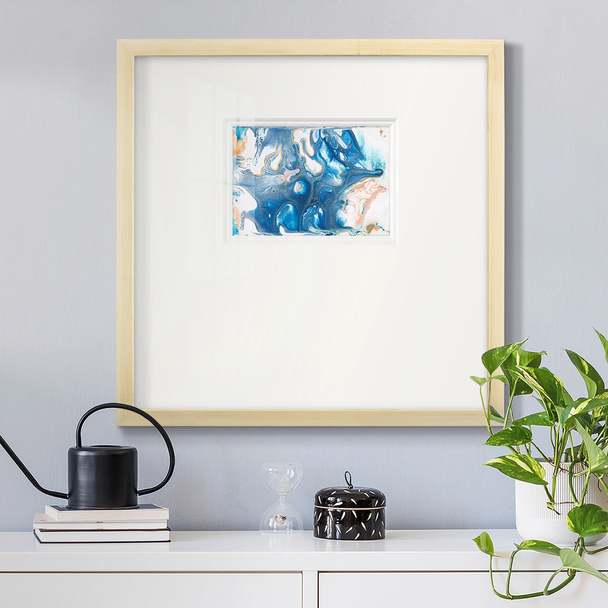 Dancing Blue II Premium Framed Print Double Matboard