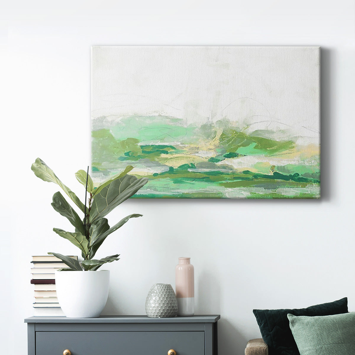 Green Mist Vista I Premium Gallery Wrapped Canvas - Ready to Hang