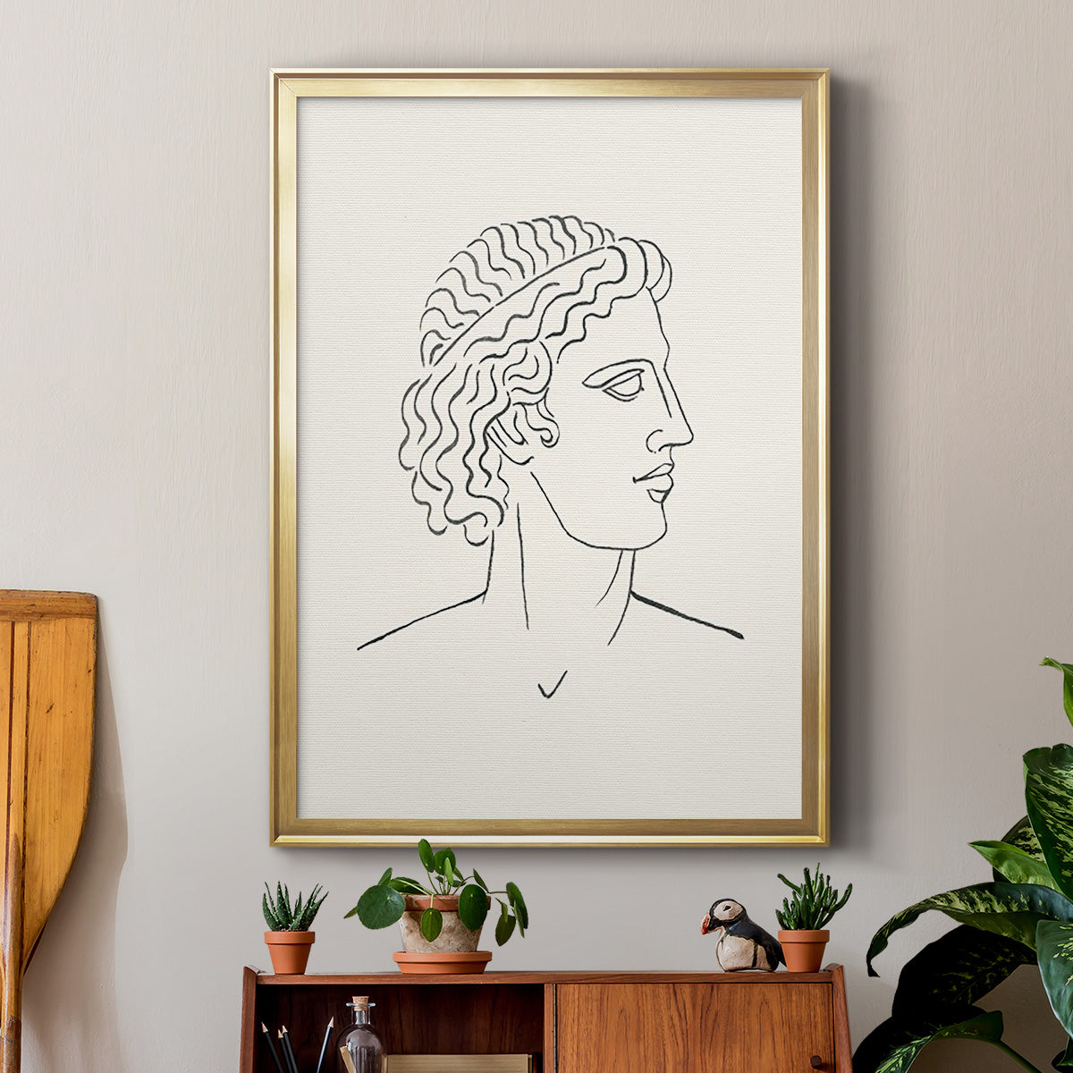 Greek Busts I - Modern Framed Canvas Print