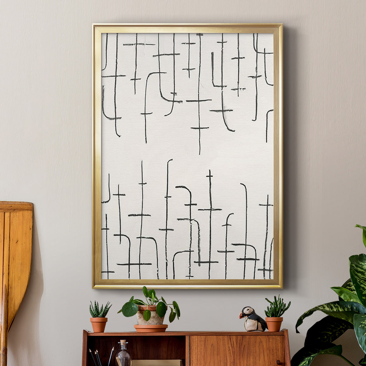 Vertical Arrangement I - Modern Framed Canvas Print