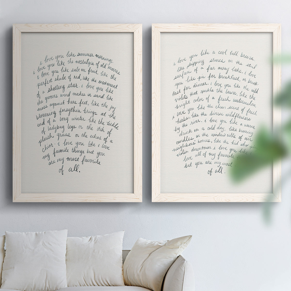 Letter to a Lover I - Premium Framed Canvas 2 Piece Set - Ready to Hang