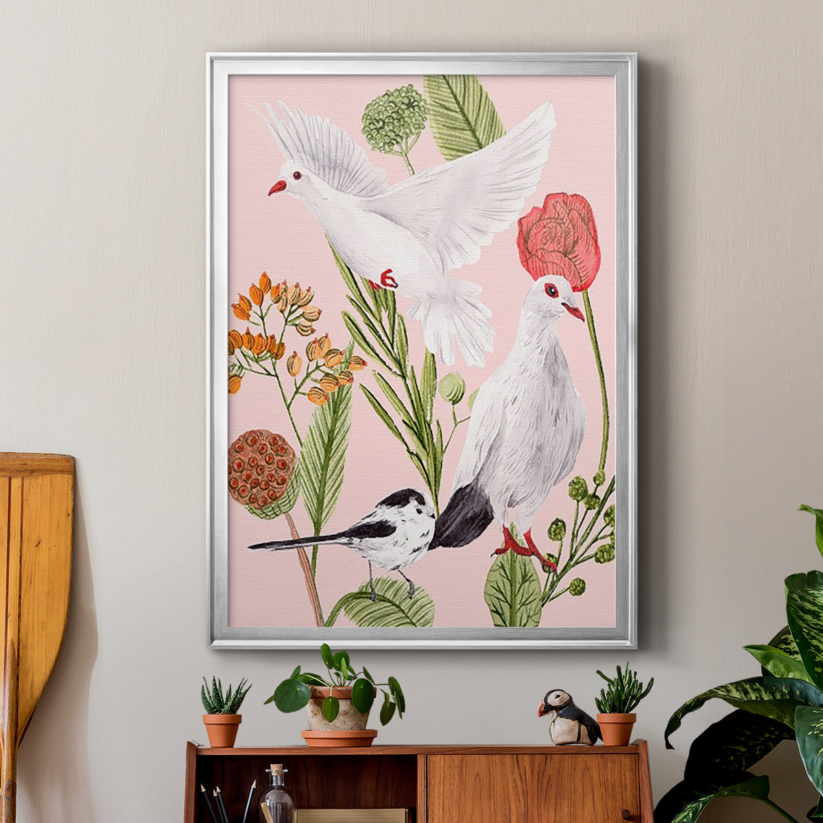 Birds in Motion I - Modern Framed Canvas Print