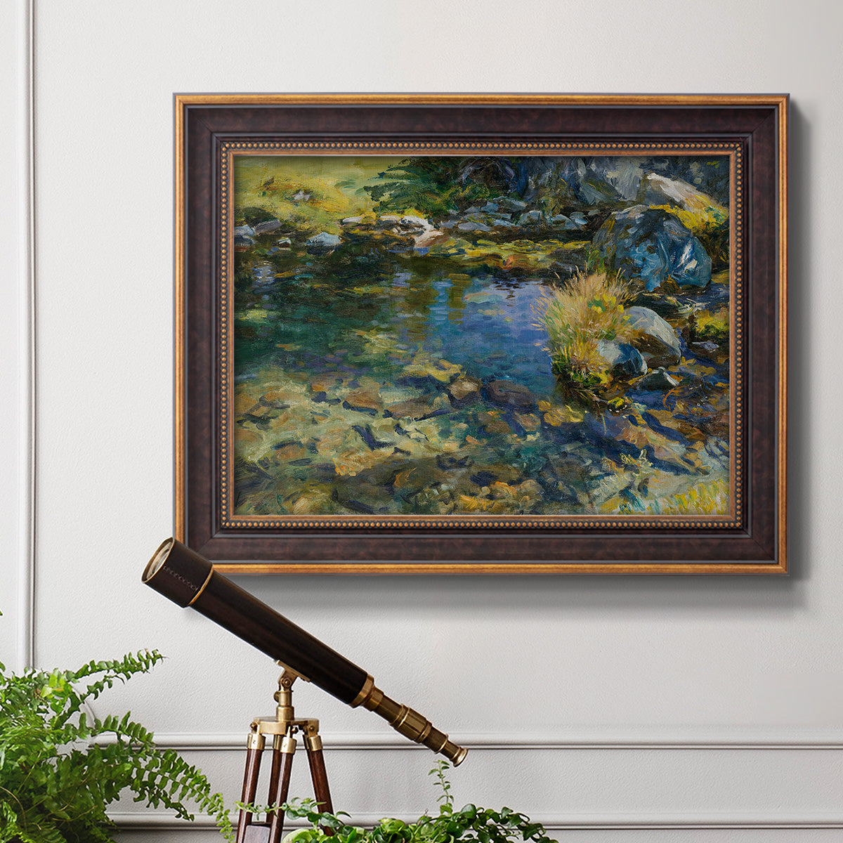 Alpine Pool - Ornate Framed Canvas Print