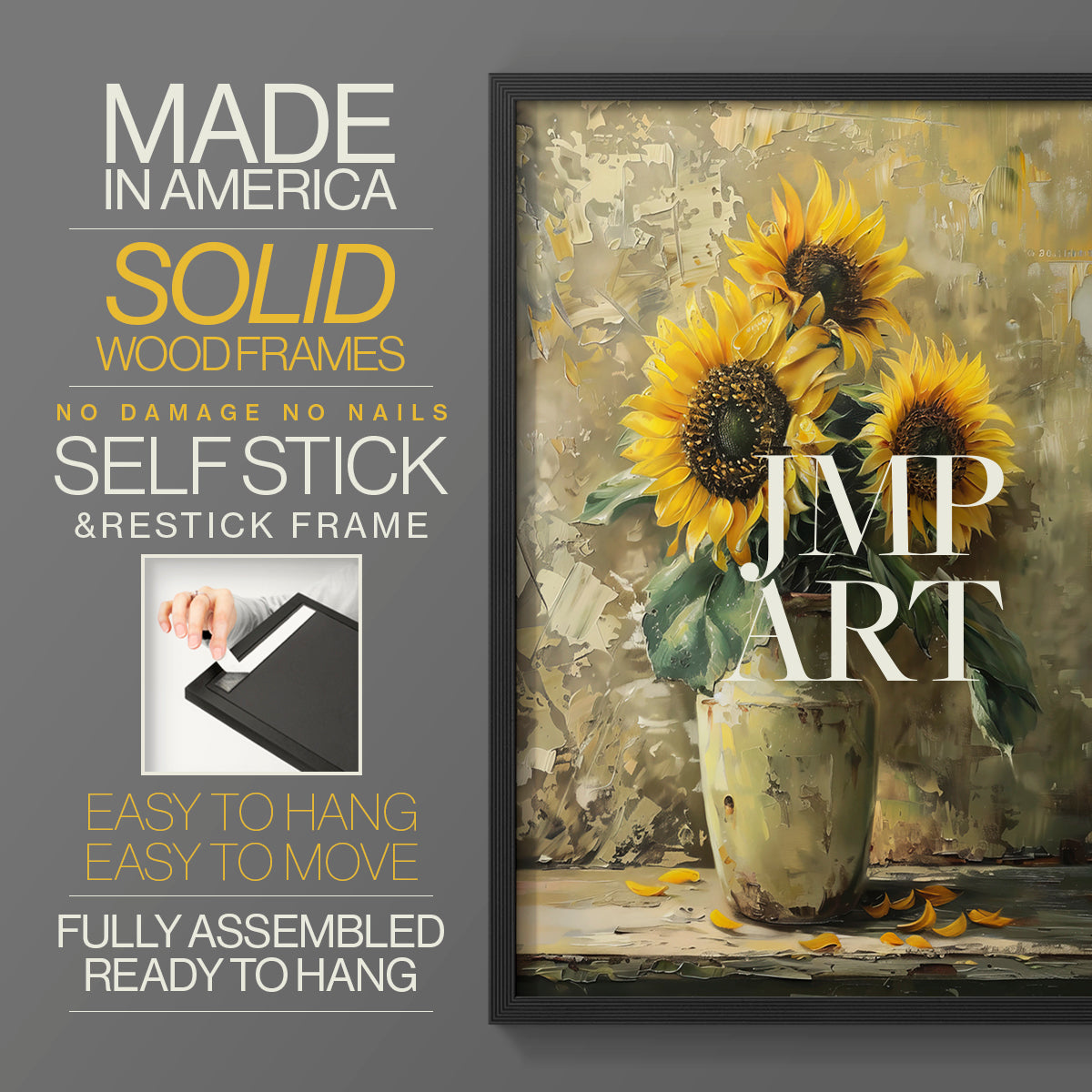 Floral Study Series CLXXI - Restickable Framed Art Set