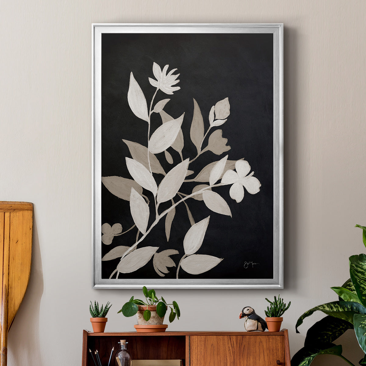 Midnight Silhouette I - Modern Framed Canvas Print