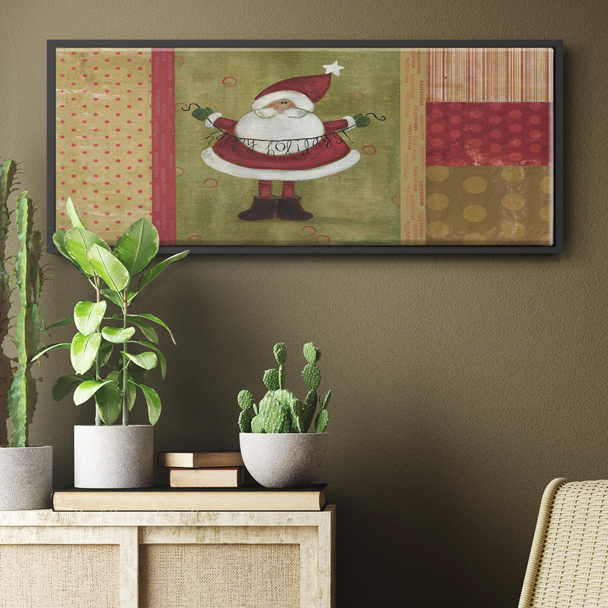 Holiday Santa - Floater Framed Canvas Print