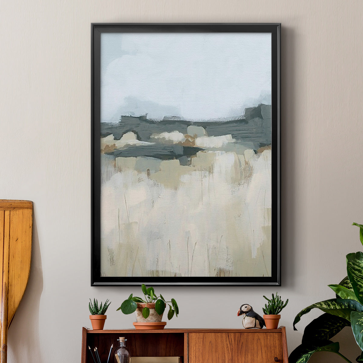 Brushstroke Badlands I - Modern Framed Canvas Print