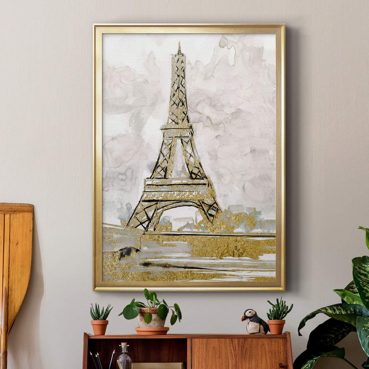 Eiffel Tower Glitz - Modern Framed Canvas Print