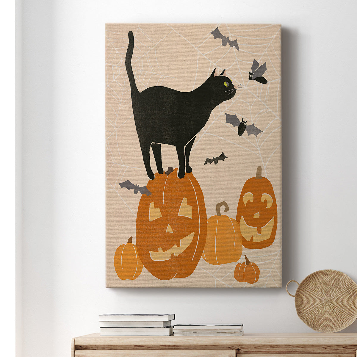 Pumpkin Patch Cats I Premium Gallery Wrapped Canvas - Ready to Hang