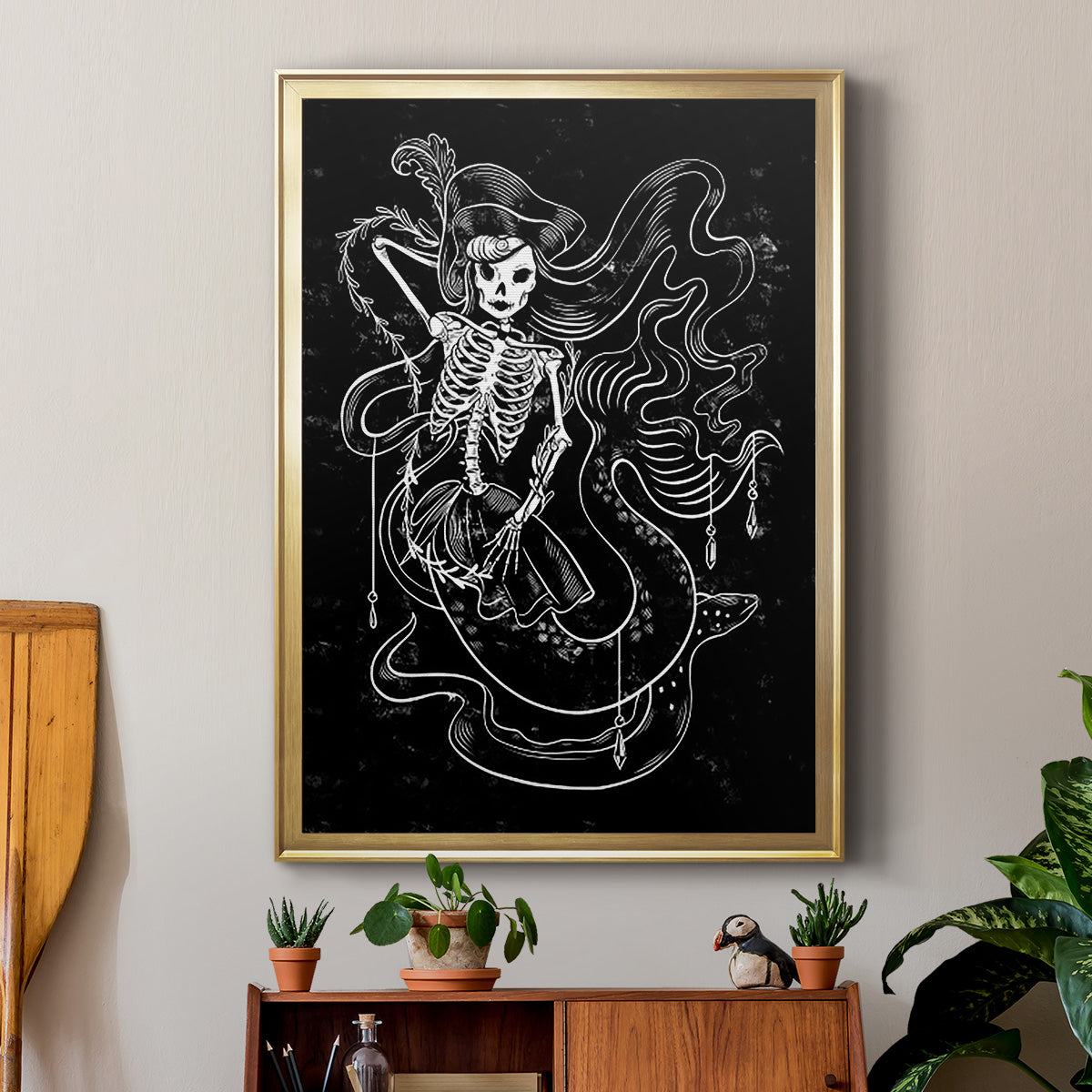 Pirate Mermaids II - Modern Framed Canvas Print