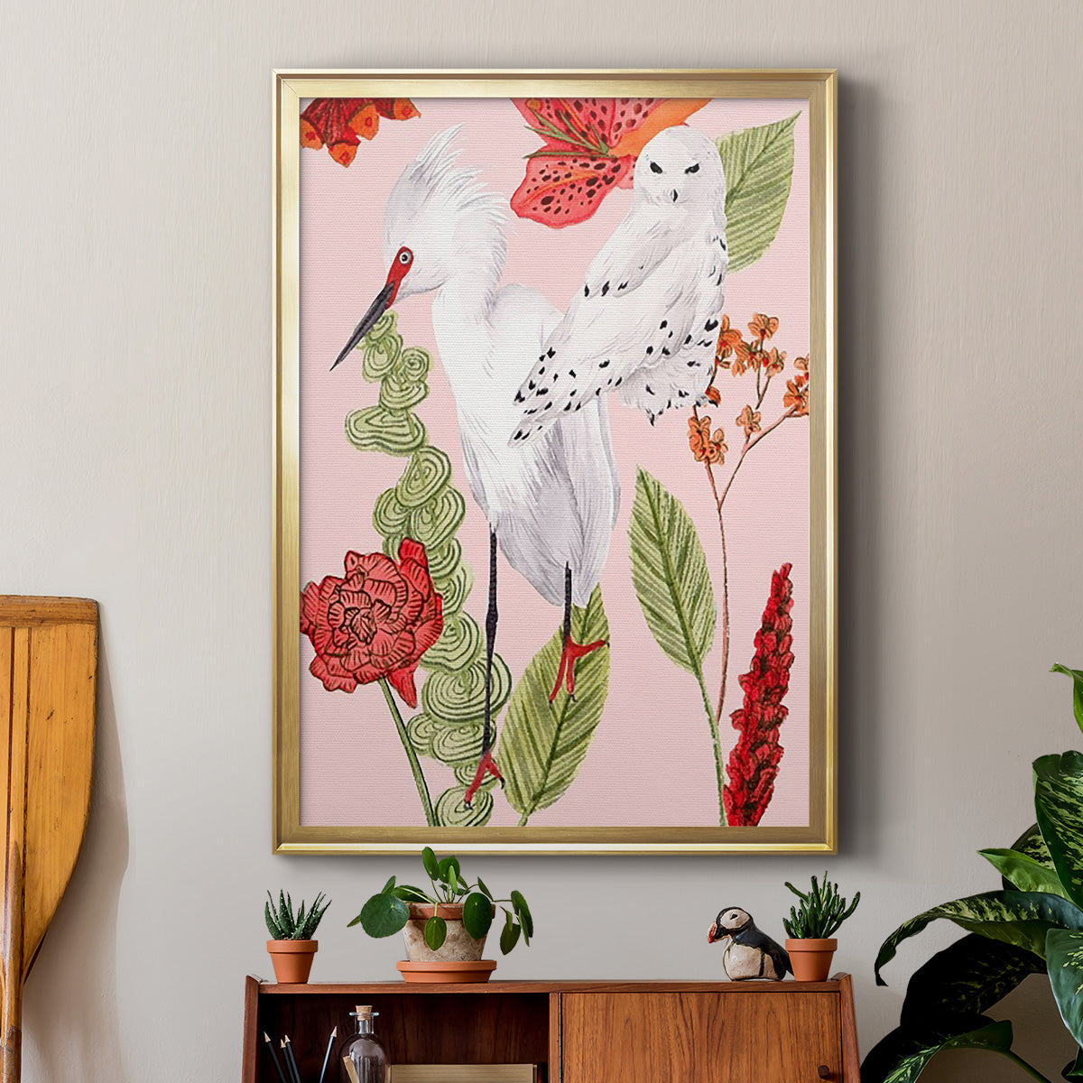 Birds in Motion III - Modern Framed Canvas Print