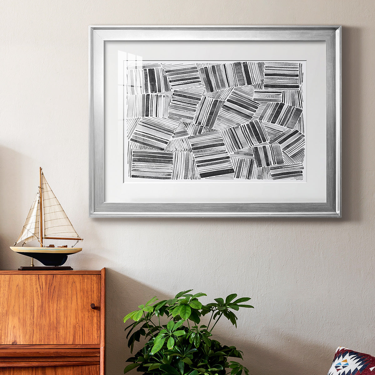 Quilted Pattern III - Modern Framed Art Print
