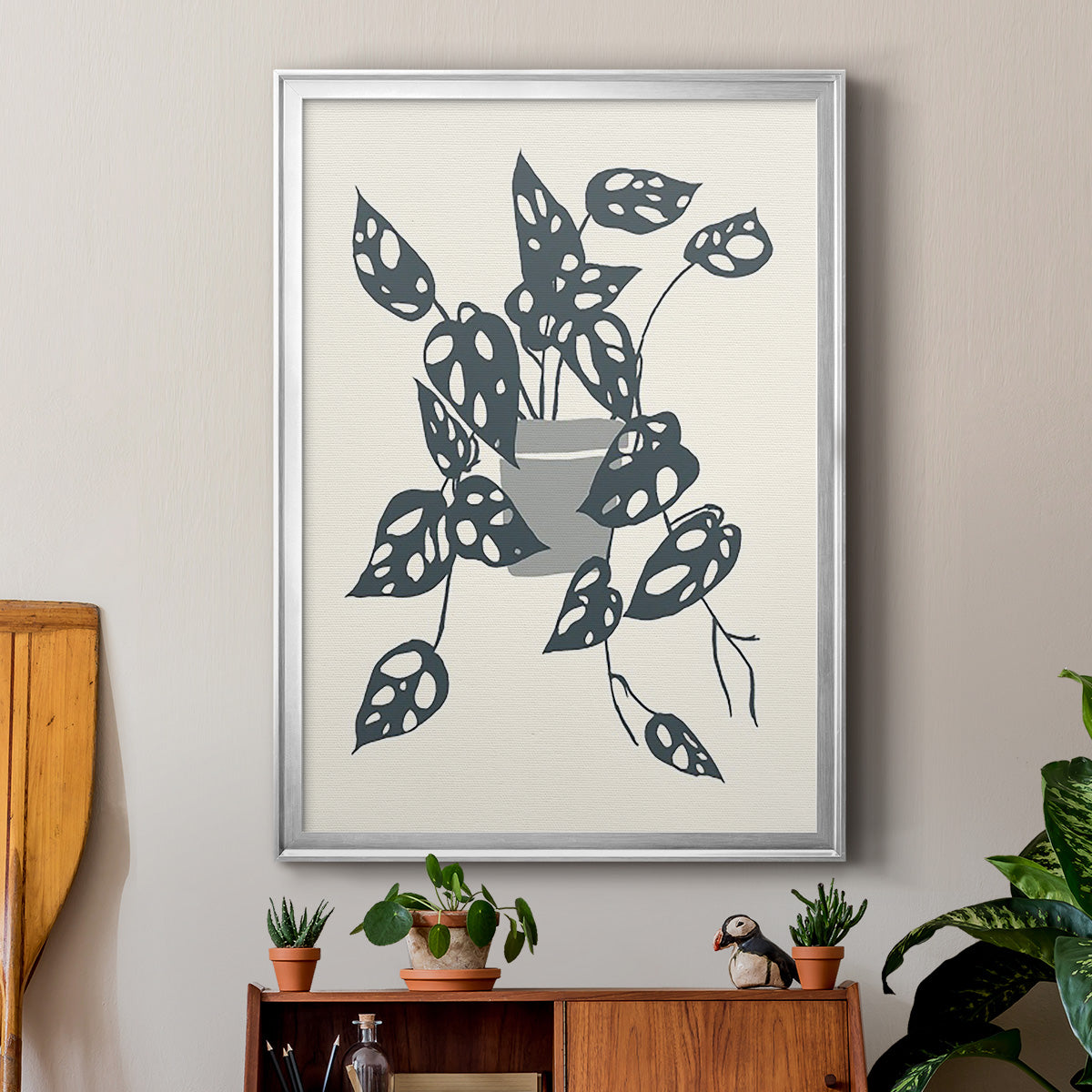 Growing Leaves IV - Modern Framed Canvas Print