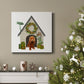 Christmas Des - Christmas Kennel - Cottage-Premium Gallery Wrapped Canvas - Ready to Hang