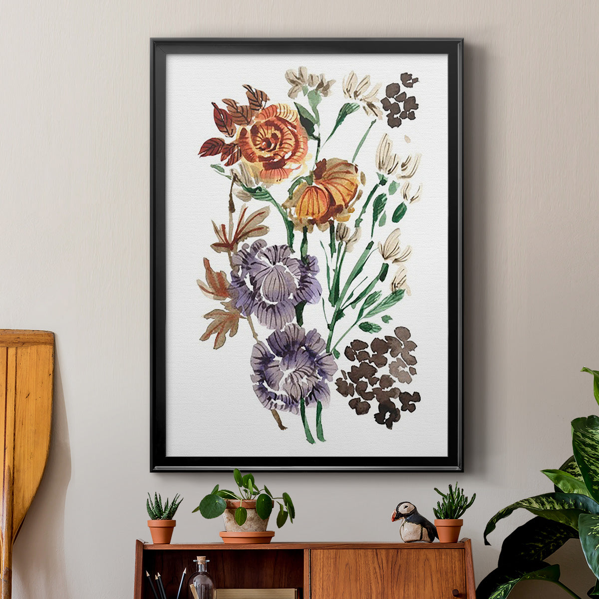 Garden Bouquets I - Modern Framed Canvas Print