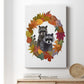 Raccoons Autumn Leaf Wreath - Canvas Art Print