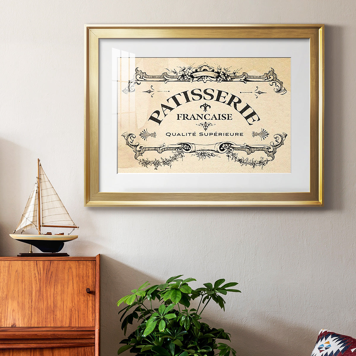 Antique French Label I - Modern Framed Art Print