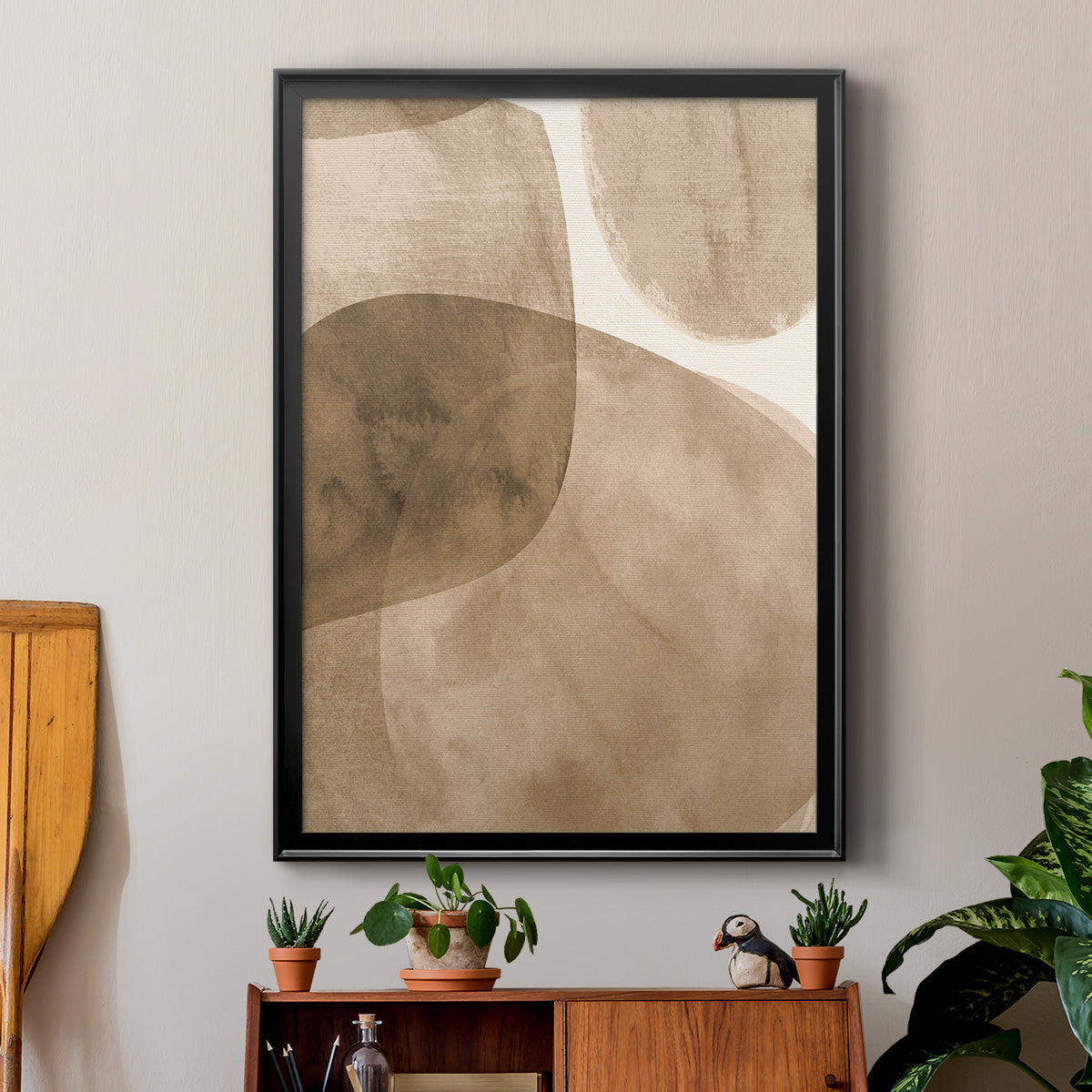 Neutral Object II - Modern Framed Canvas Print