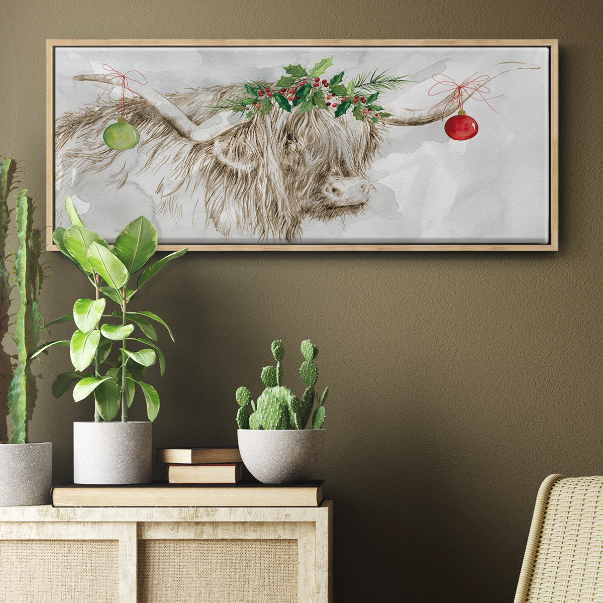 Highland Holidays - Floater Framed Canvas Print
