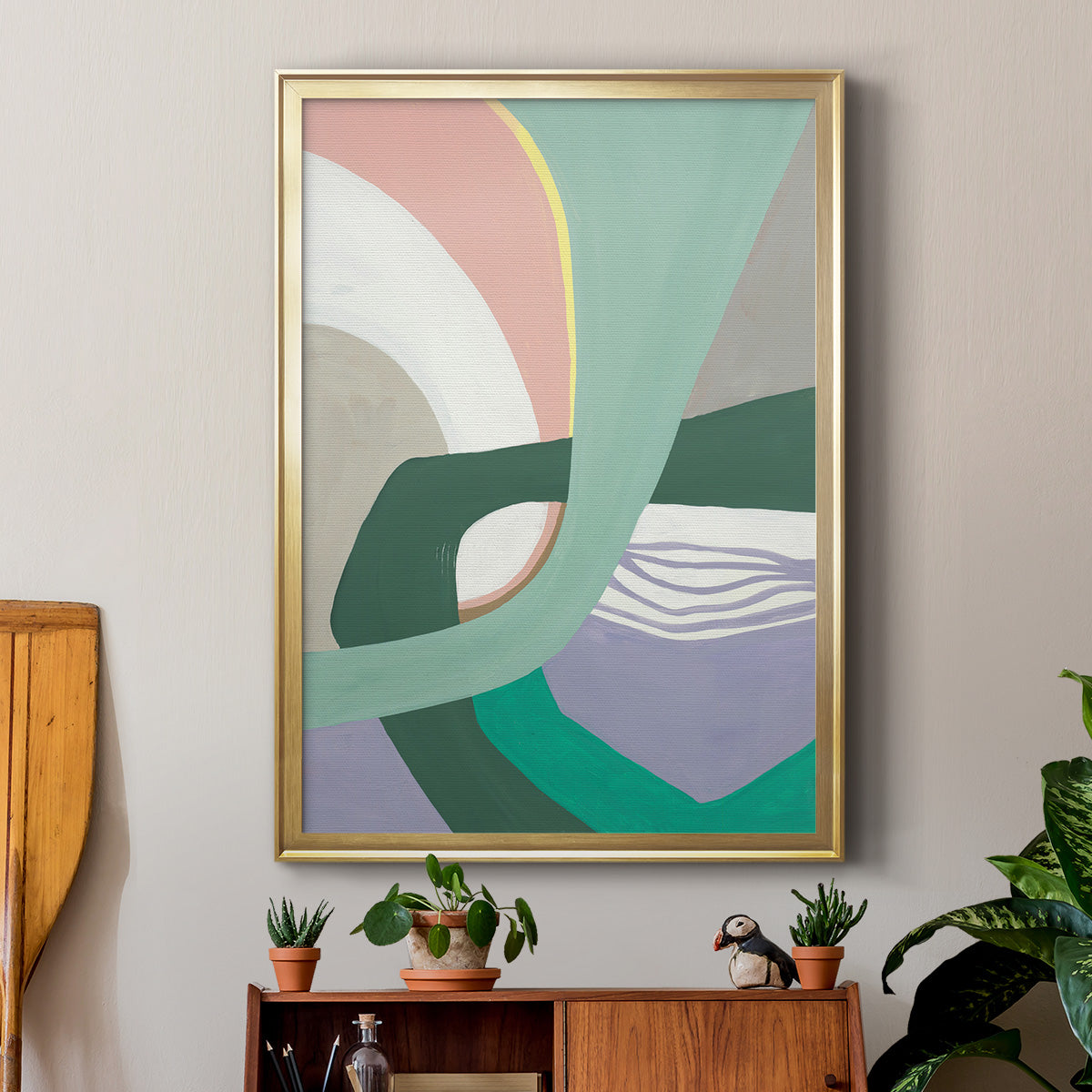 Merge Left - Modern Framed Canvas Print