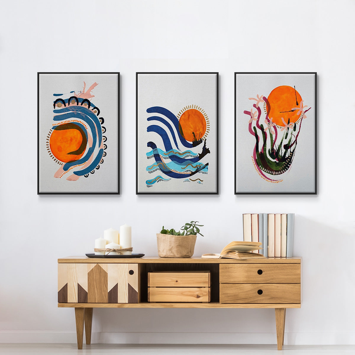 Walking Barefoot in the Grass - Floater Framed Canvas Set