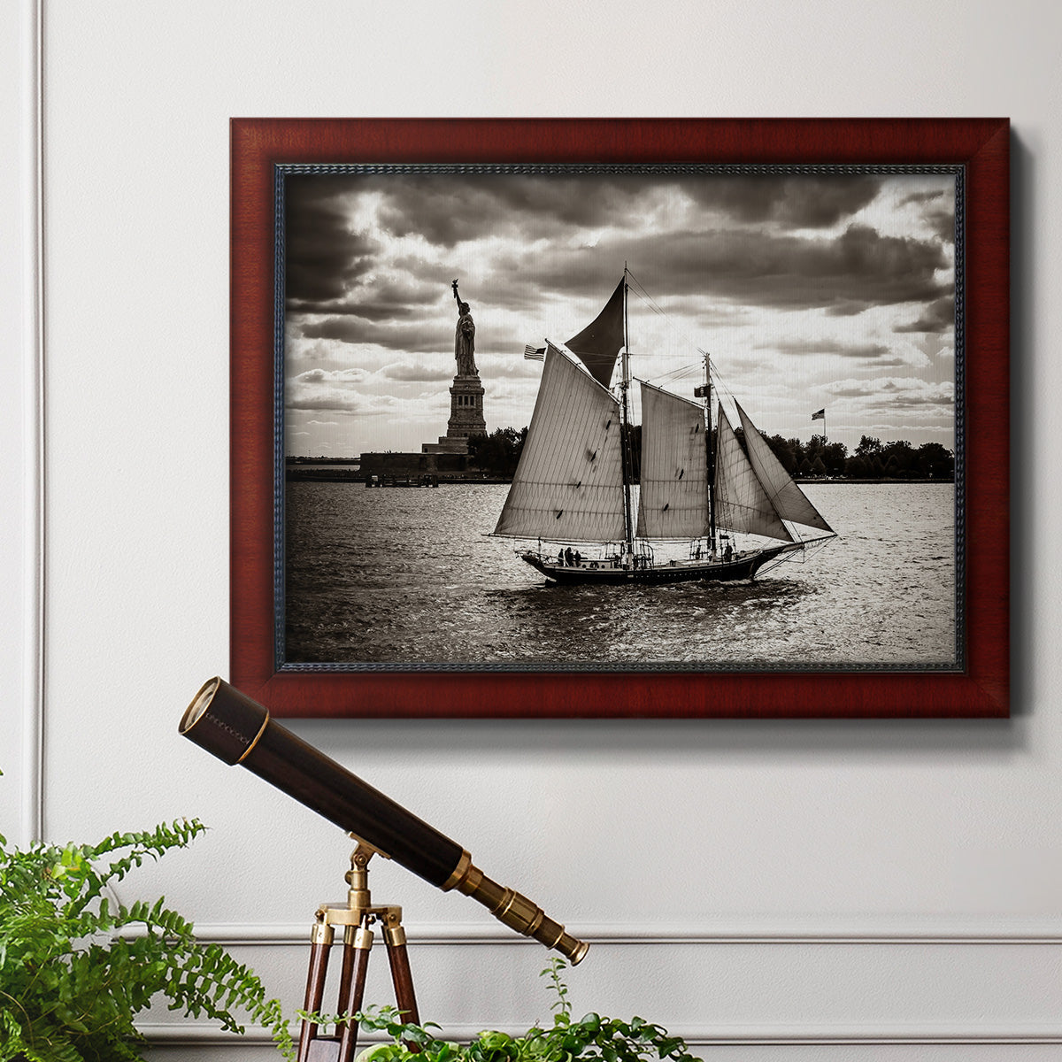 The Clipper & the Liberty Premium Framed Canvas- Ready to Hang