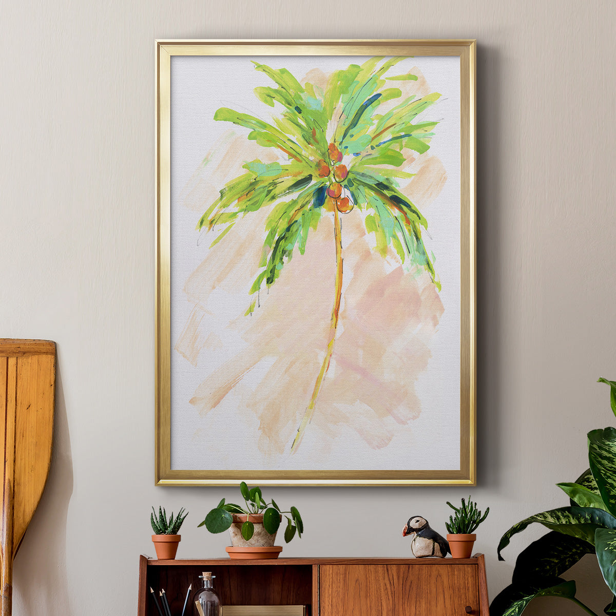 Coconut Palm II - Modern Framed Canvas Print