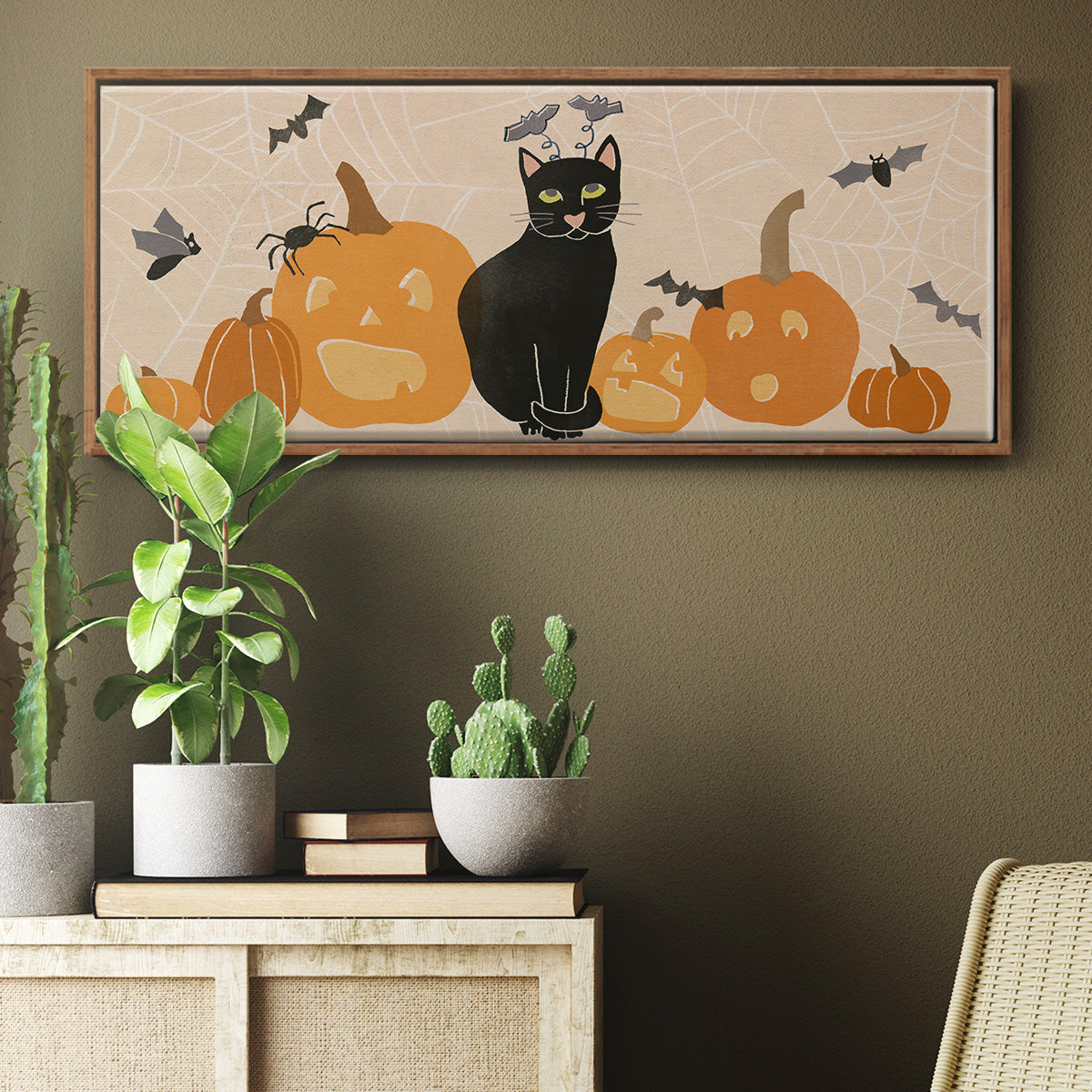 Pumpkin Patch Cats Collection D - Floater Framed Canvas Print