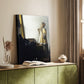 Canvas art print of a refined figure with subtle gesture and calm expression styled in a home decor setting.