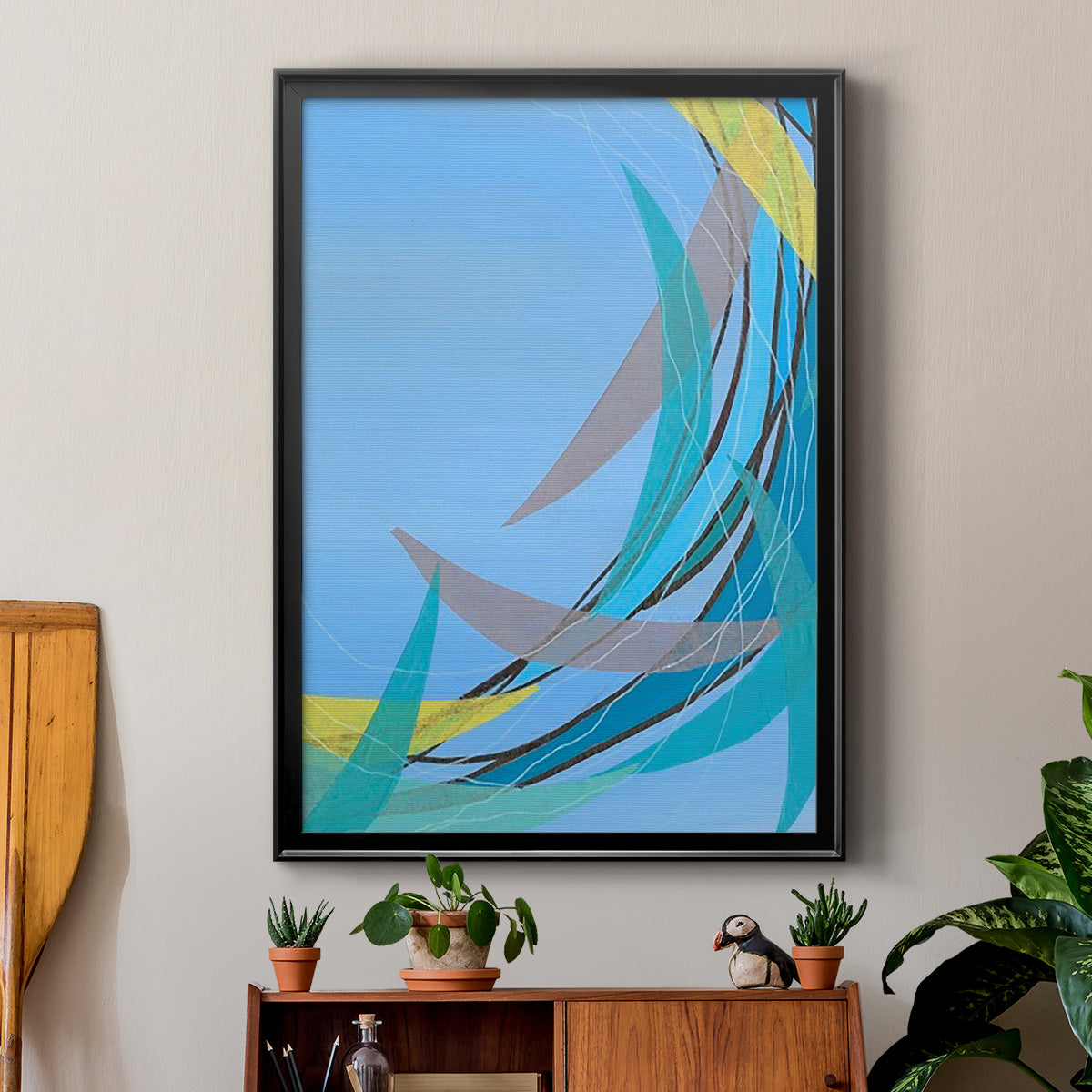 Circulating Flow II - Modern Framed Canvas Print