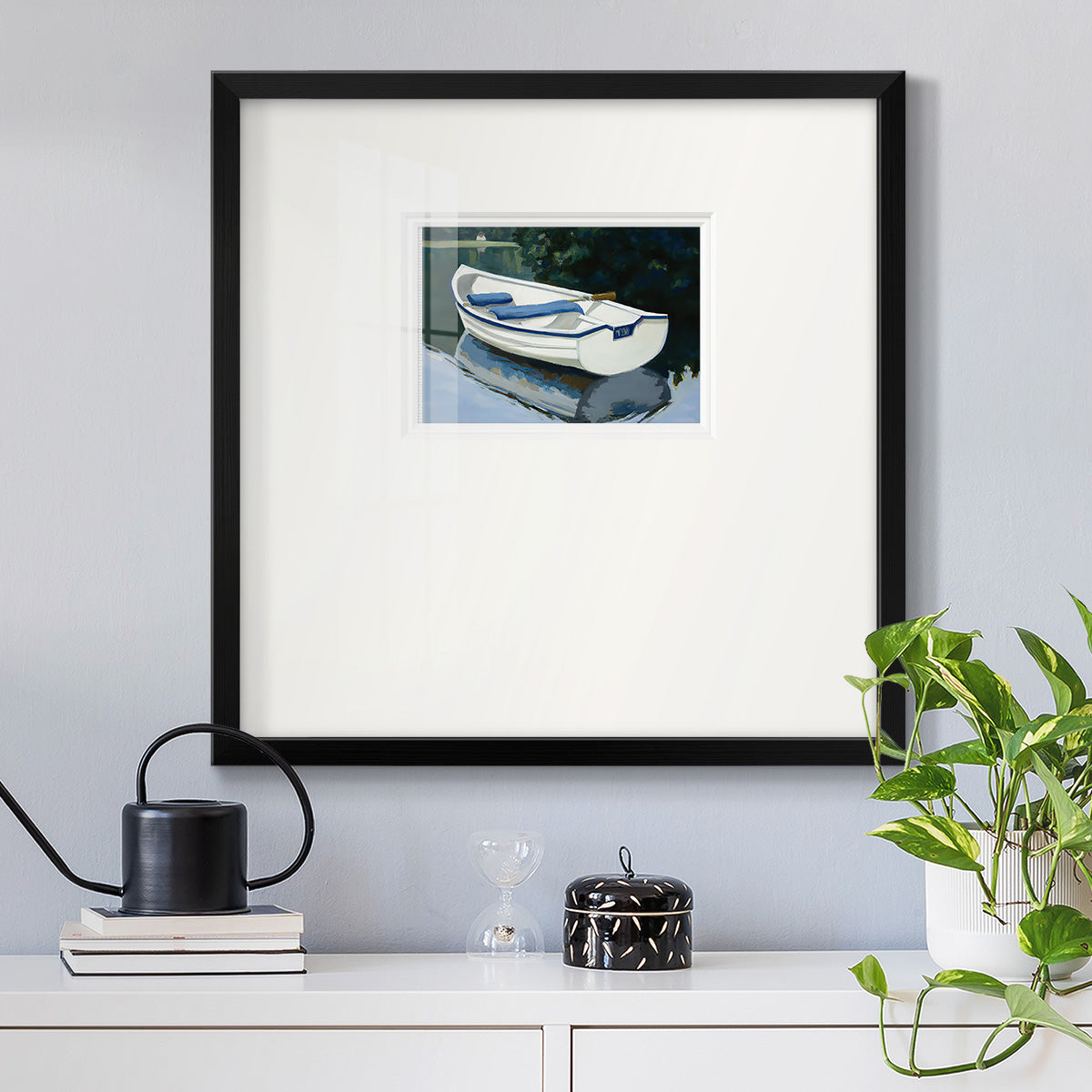 Colorful Rowboat I Premium Framed Print Double Matboard