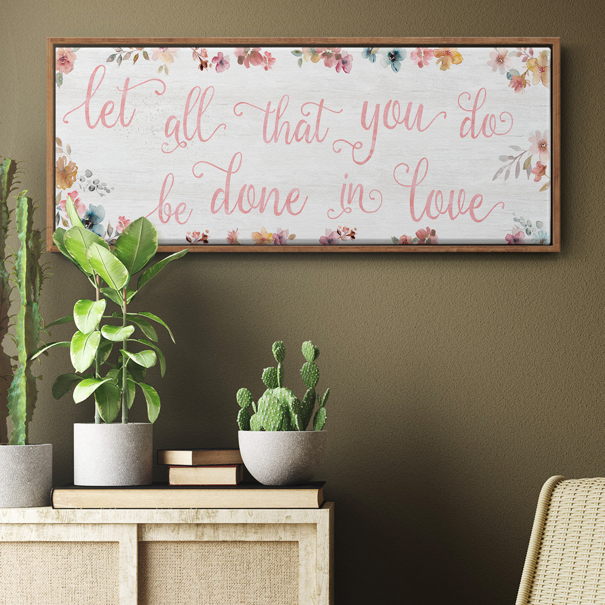 Done In Love - Floater Framed Canvas Print